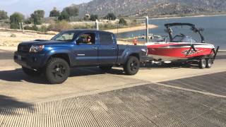 Launching boat at Perris Lake, Ca with my brother.