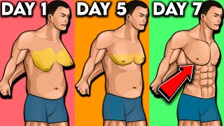7 Min 7 Day 7 Beginner Exercises For Chest Fat (LOSE MAN BOOBS!)