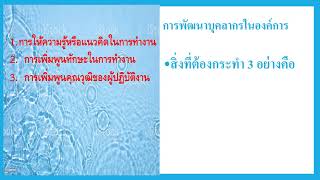 การพัฒนาบุคลากรในองค์การ