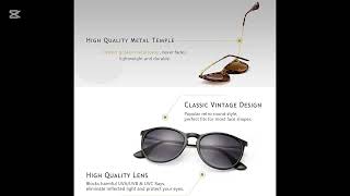 SUNGAIT Vintage Round Sunglasses for Women Men Classic Retro Designer Style