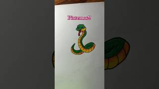 Dibujemos y pintemos una culebra facil y rápido 🐍#dibujos #culebra #pintar #dibujosfaciles