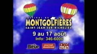 Publicité du Québec - Le Festival des Montgolfières de St-Jean-sur Richelieu