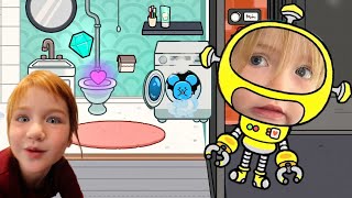 ROBOT NiKO Flushes my Diamond ??!  Adley App Reviews | Toca Life World play town & neighborhood 💎