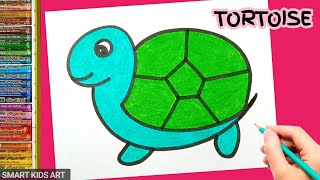 How To Draw Tortoise | Tortoise Drawing | Smart Kids Art
