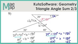 KutaSoftware: Geometry- Triangle Angle Sum Part 2