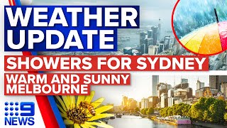 Rain forecasted for Sydney tomorrow, Melbourne warming up | Weather | 9 News Australia