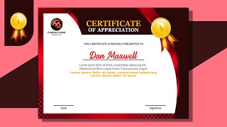 Modern Certificate design in Photoshop | Free & Easy | Certificate of Appreciation