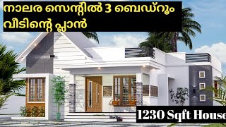 21 Lakhs/ 1230 sqft House Plan Kerala/ House design plan malayalam/ Budget homes kerala / 2022 New