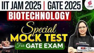 IIT JAM 2025 | CUET PG | GATE  | Biotechnology | Special Mock Test For GATE Exam | Deepshikha Mam