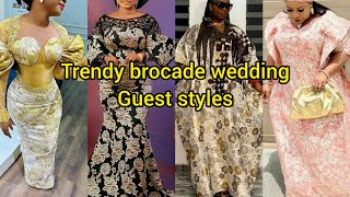 Trendy brocade wedding guest styles | Damask styles for women | Brocade styles