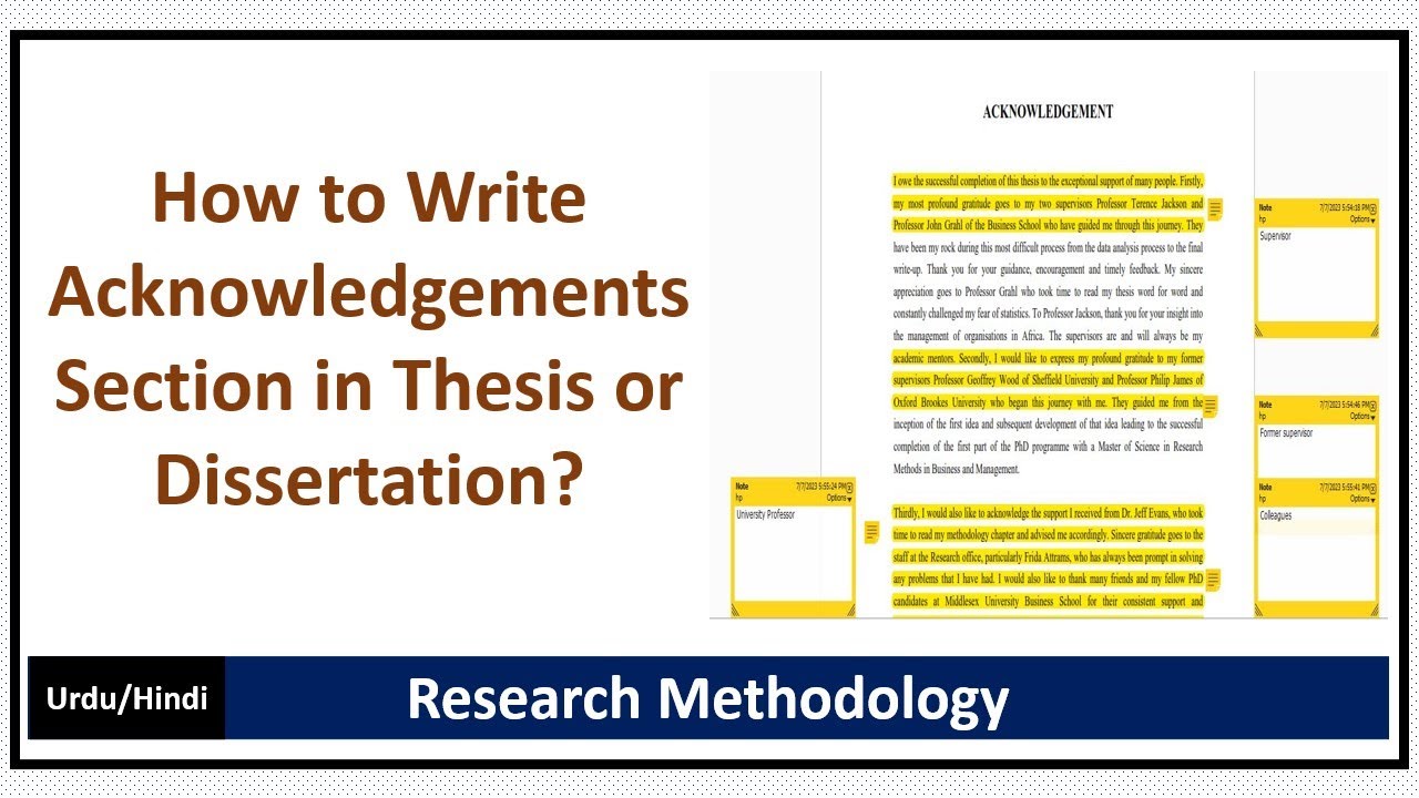 How To Write Acknowledgements Section In Thesis Or Dissertation? - YouTube