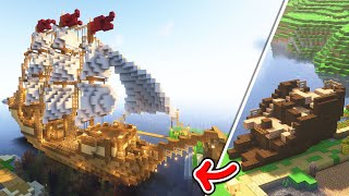 Tôi Sửa Tàu Đắm Trong Minecraft Sinh Tồn !!