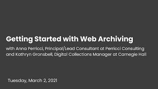 Getting Started With Web Archiving