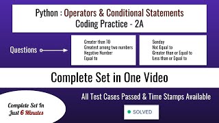 #python Operators & Conditional Statements Coding Practice 2A - Find the Answers! #pythontutorial