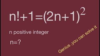 factorial equation,n!+1=2n^2,Math Olympiad,algebra problems,mathtrick,mathskills,数学競賽,math exercises