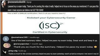 ISC2 CC-Certified in CyberSecurity My Exam experience & tips to crack the exam. Hope this helps you!
