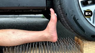 Experiment 200 Nails vs Car vs Plastic Foot | Crushing Crunchy & Soft Things by Car  asmr