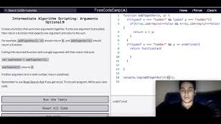 Freecodecamp Intermediate Algorithm: Arguments Optional