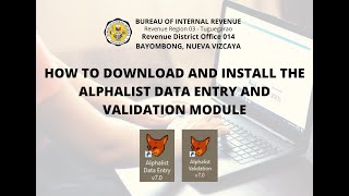 How To Download And Install The Alphalist Data Entry And Validation Module | BIR BAYOMBONG