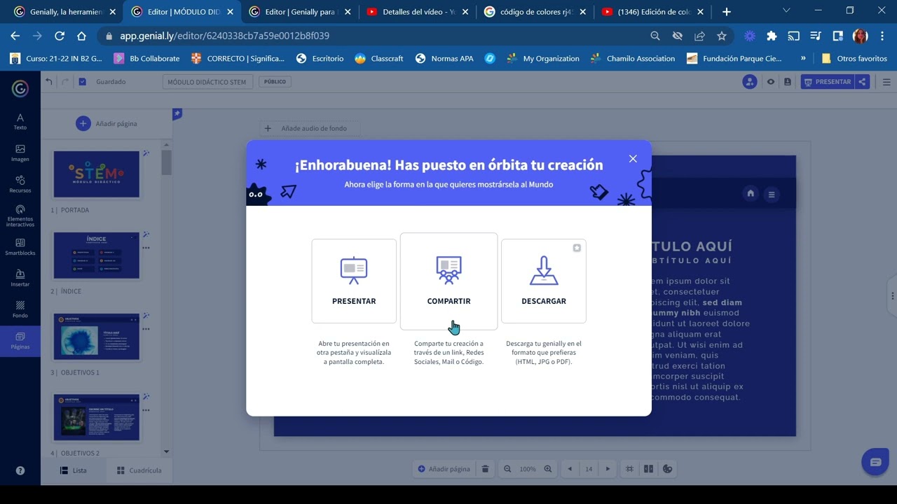 Compartir Genially Youtube
