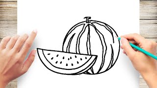 How To Draw Watermelon Easy