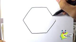 How to Draw Easy hexagon