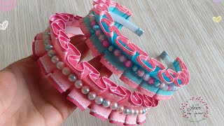 TIARA FRUFRU 🎀 Apenas um metro de fita 🎀 Pap-Diy Ribbon Bow 🎀 Jaqueline Kelle