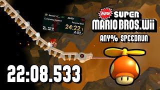New Super Mario Bros. Wii - Any% Speedrun in 22:08.533* [Former WR]