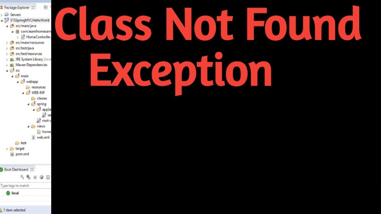 ClassNotFoundException - YouTube