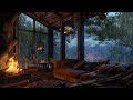 Relaxing Sleep Sounds of Rain, Fireplace & Thunderstorms in this Cozy Treehouse | Beat Insomnia 😴