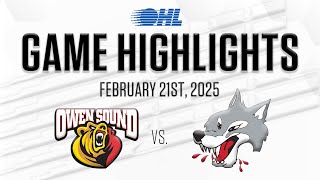 OHL Highlights: Owen Sound Attack @ Sudbury Wolves Feb. 21, 2025