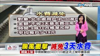 【中視新聞】 北水水費減免三天 只少19元民眾嘆無感  20150811