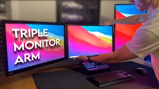 The Best Triple Monitor Arm - Install \u0026 First Impressions (MOUNTUP)