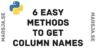 6 Ways to Get Pandas Column Names - Python Tutorial