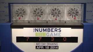 Midday Numbers Game Drawing: Friday, April 18, 2014