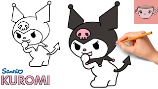 How To Draw Kuromi - Back Pose | Sanrio | Cute Easy Step By Step Drawing Tutorial