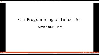 C++ Programming on Linux - Simple UDP Client