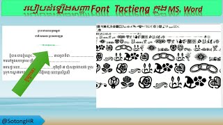 របៀបដំឡើង Font  Tactieng ក្នុង MS. Word