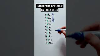 Trucos matemáticos TABLA DEL 4 - Truco para aprender la tabla del 4