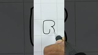 R - How to draw alphabet in bubble letters | Graffiti Letter - R