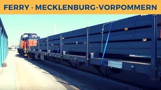 Ferry MECKLENBURG-VORPOMMERN in Trelleborg; Green Cargo T44 280 shunting Steel Train