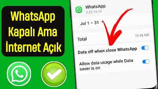 Mobil Veri Açıkken Whatsapp Nasıl Kapatılır (2023) | Whatsapp Veri Bağlantısı Nasıl Kapatılır