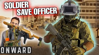Veteran Shooting Terrorist To Save Police Officer!! Onward VR Gun Stock Gameplay!