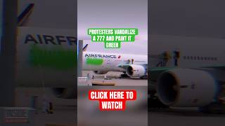 Protesters painting a 777 green #boeing #airbus #aviation #B777 #protest #startup #swiss001landings