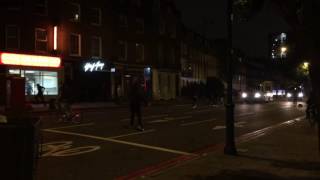 Kingsland Road hackney E8 ANGRY PROTESTERS  ATTACK POLICE  VANS