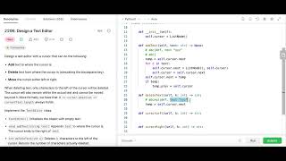 Design a Text Editor - Leetcode 2296 - Doubly Linked List - Python
