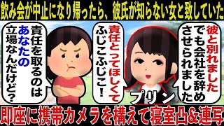 【修羅場】飲み会が中止になり帰ったら彼氏が知らない女と致していた→即座に携帯カメラを構えて寝室凸\u0026連写して証拠を抑えたがとんでもない女だった。　おまけあり