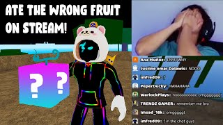 Accidentally ate the wrong fruit on stream! (Blox Fruits Fail)