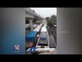 heavy traffic jam at malakpet metro station hyderabad rains v6 news