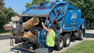 Allied Waste Mack LE McNeilus Rear Loader Garbage Truck Packing Oak Lawn Yardwaste